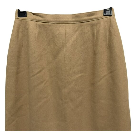 Pendleton Vtg Camel Tan 100% Virgin Wool Straight Skirt Pockets Fully Lined Sz S - Picture 4 of 6
